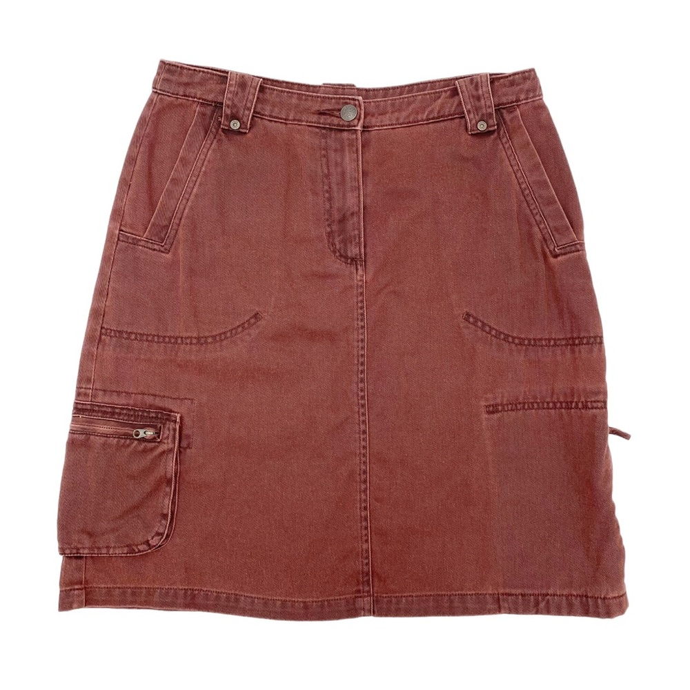 Woolrich Dark Brick Cargo Skirt Vintage Y2K Style 100% Cotton Women's Size 4
